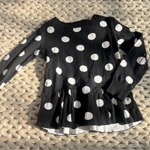 Polka dot peplum sweater